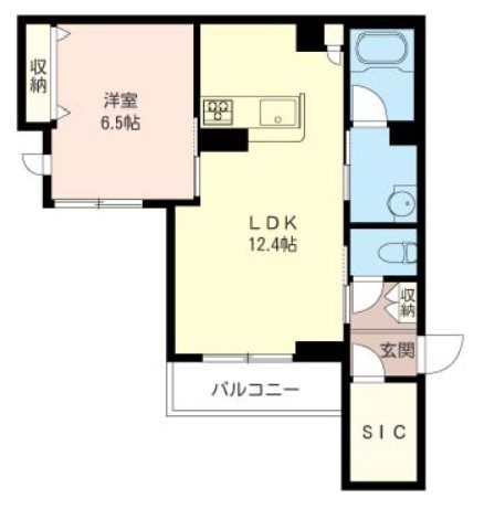 コリーナ旭 玄関に大きな収納があり使い勝手の良い１ＬＤＫ。