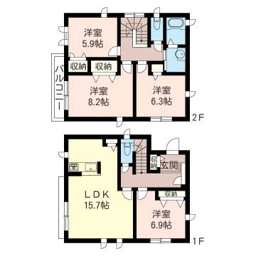 石川４丁目戸建　Ａ 間取り